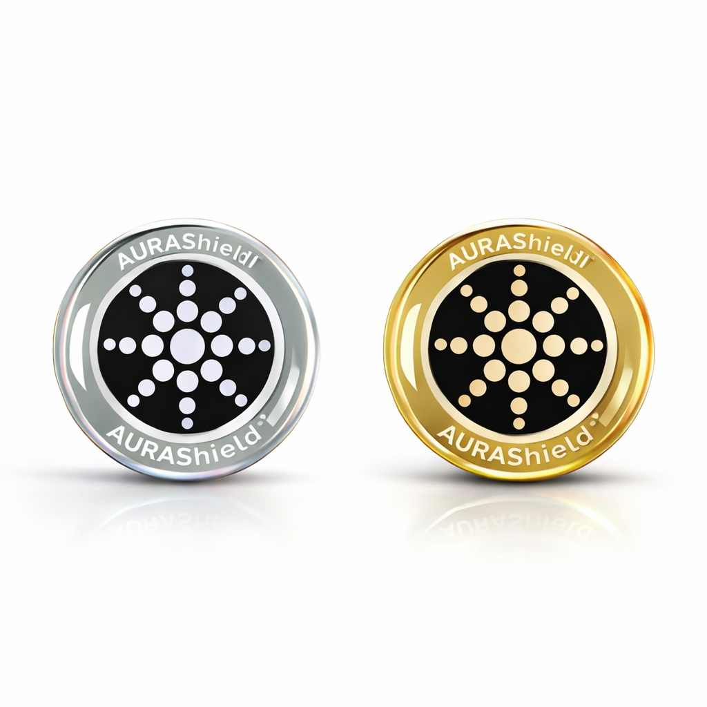AURAShield™ EMF Sticker Disc – Ultra-Thin Device Patch (Gold/Silver)